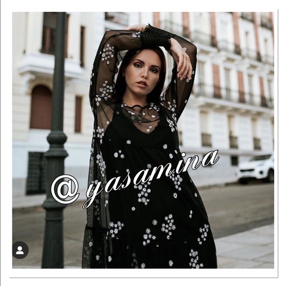 Last🔥Zara floral tulle dress bloggers favorite - Picture 9 of 10